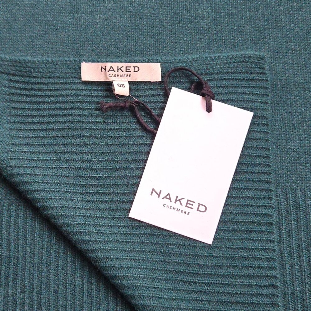 NWT Naked Cashmere 100% Cashmere Scarf Green Evergreen - Picture 2 of 16